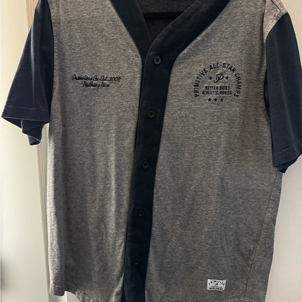 Primitive Gray and Navy Jersey Shirt